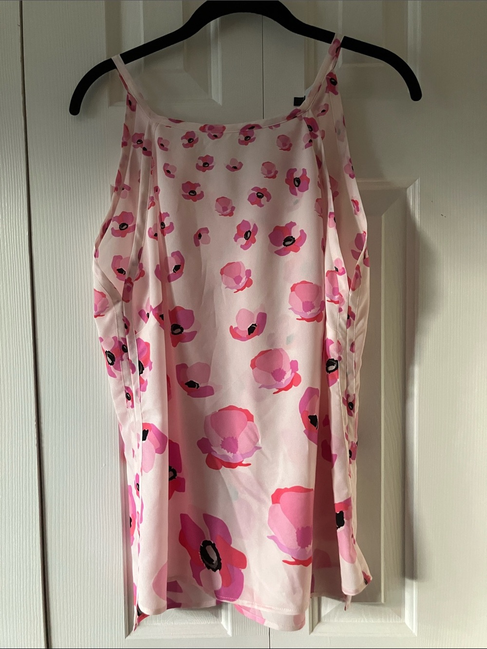 CAbi Light Pink Floral Spaghetti-Strap Camisole